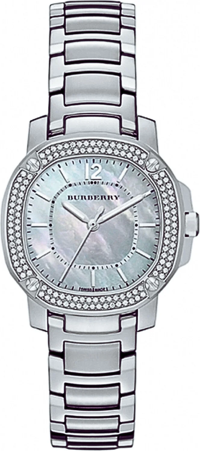 Montre Femme Burberry BBY1801 en Acier, Cadran Nacre et Cristaux Swarovski