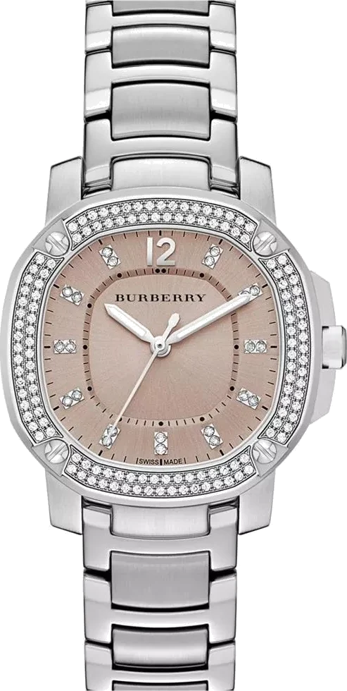Montre Femme Burberry BBY1803 The Britain Acier Inoxydable Argent Cadran Rose Cristaux Swarovski
