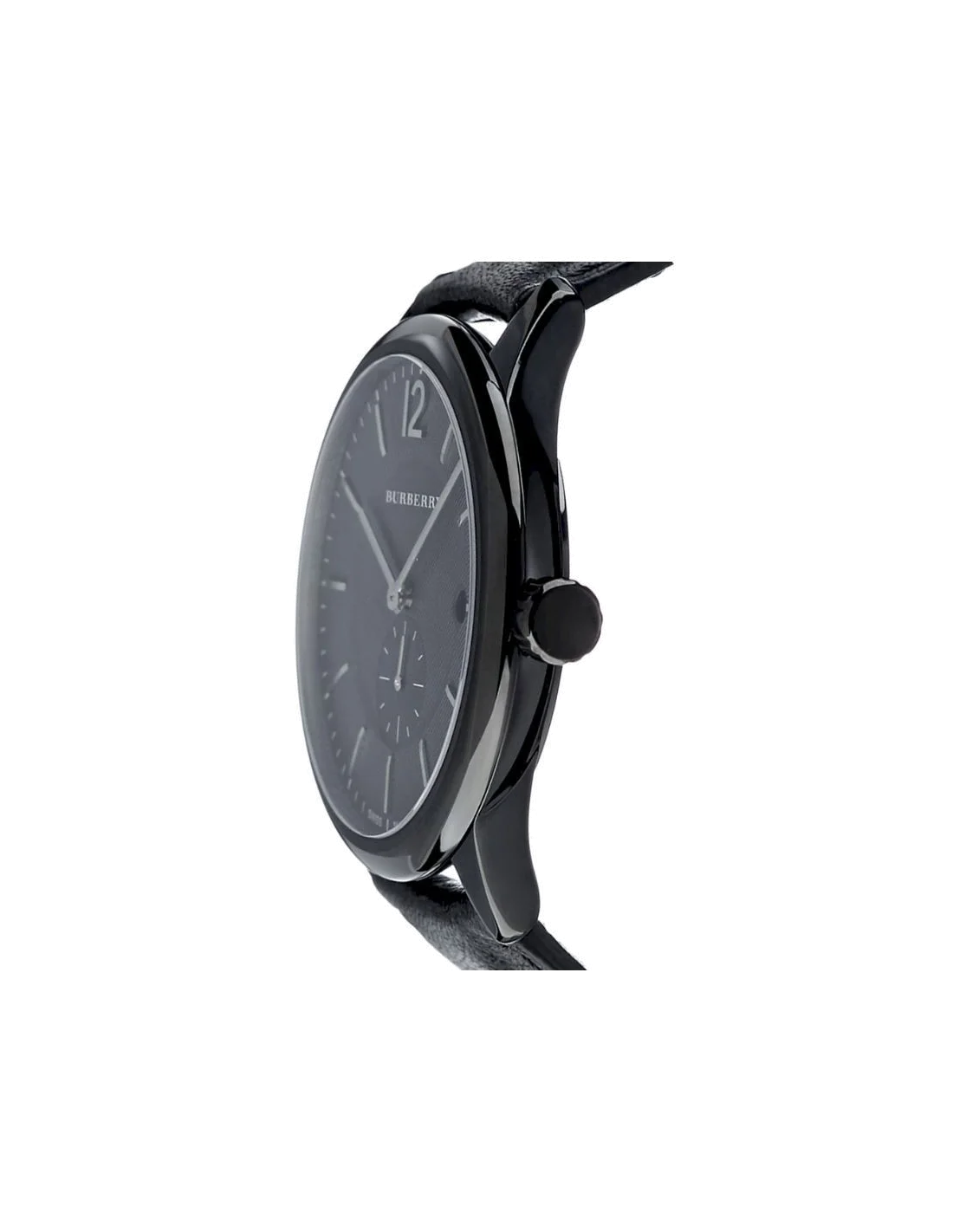 Montre Burberry BU10003 pour Homme, Cadran Noir Check, Bracelet Cuir Noir vue 2