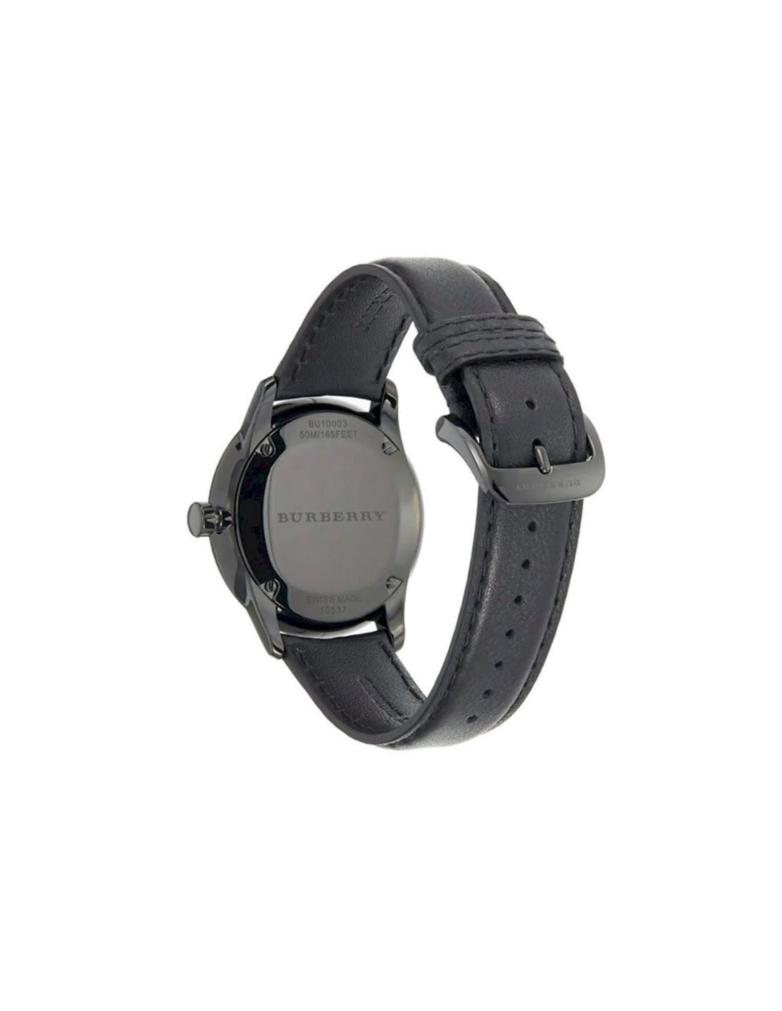 Montre Burberry BU10003 pour Homme, Cadran Noir Check, Bracelet Cuir Noir vue 3