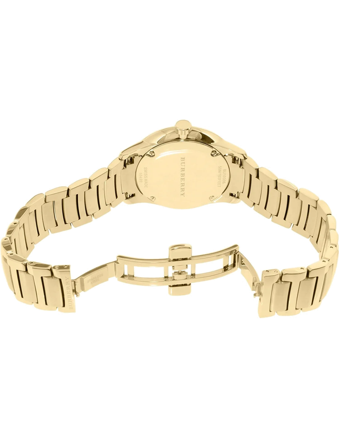 Montre Homme Burberry BU10006 Cadran Doré Bracelet Acier Or 40mm vue 3