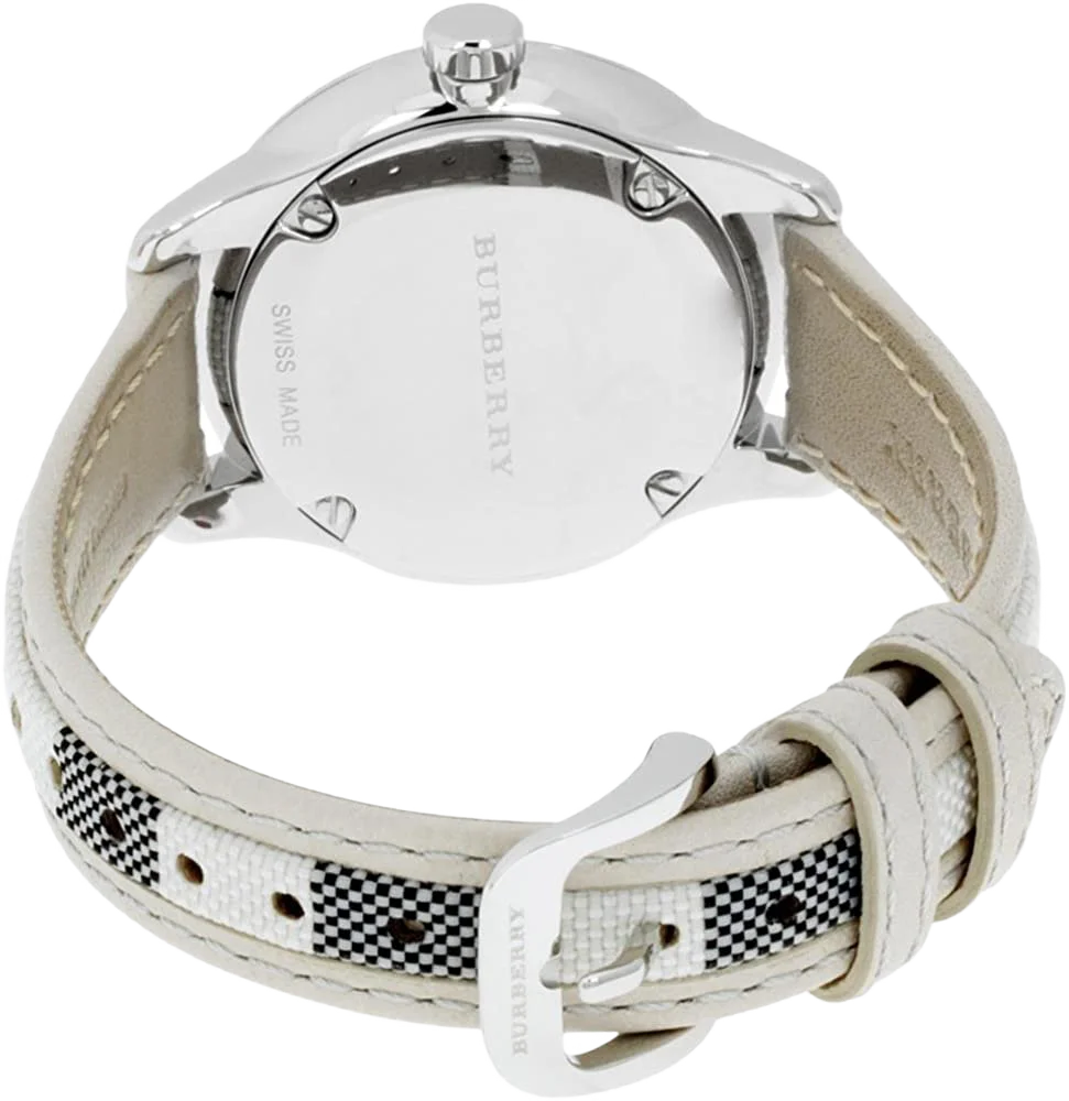 Montre Femme Burberry BU10113 Cadran Argent 34mm Bracelet Cuir Beige vue 3