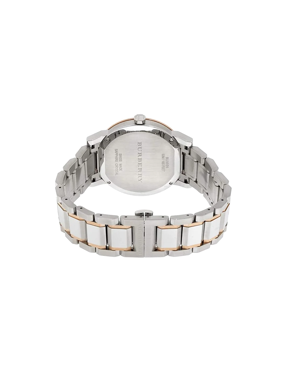 Montre Homme Burberry The City BU9006 en Acier Bicolore Argent et Or Rose vue 4