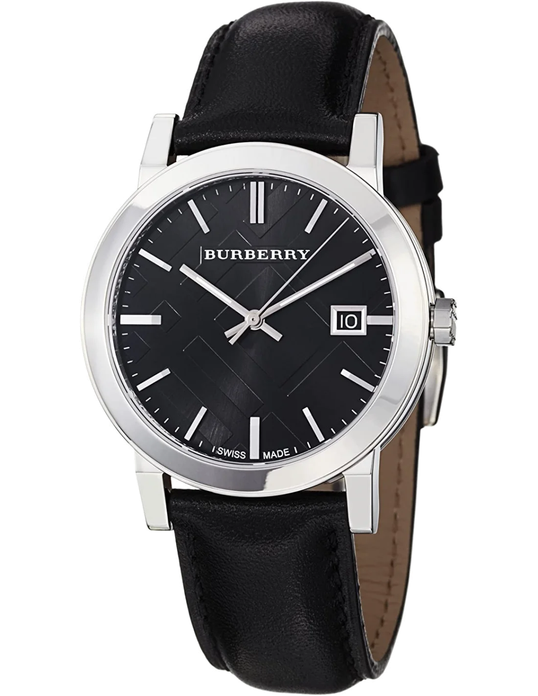 Montre Homme Burberry BU9009 Cadran Noir Bracelet Cuir