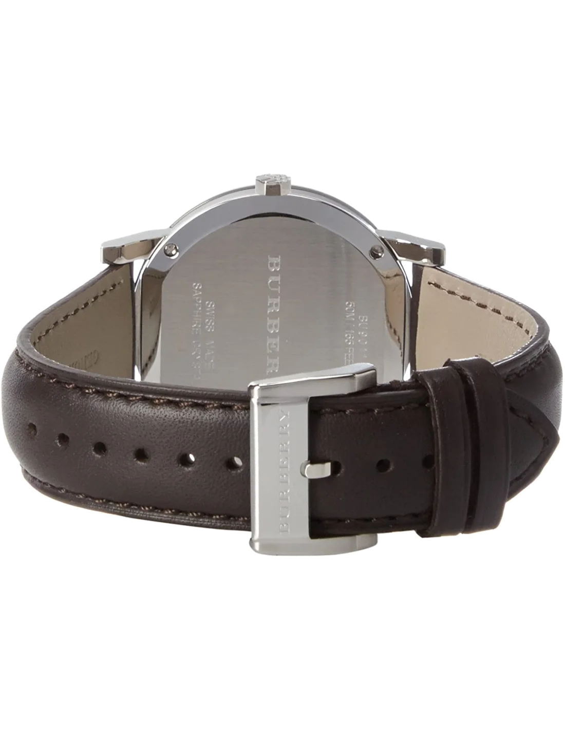 Montre Homme Burberry BU9011 Cadran Beige à Motifs Gravés et Bracelet Cuir Marron vue 3