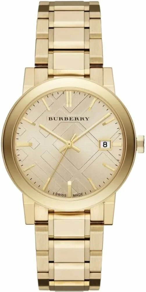 Montre Burberry BU9033 The City Acier Doré Jaune 38mm Unisexe Swiss Made