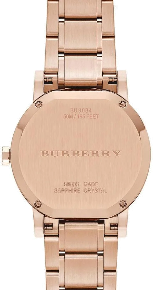 Montre Femme Burberry BU9034 City en Acier Or Rose, Cadran Blanc vue 3