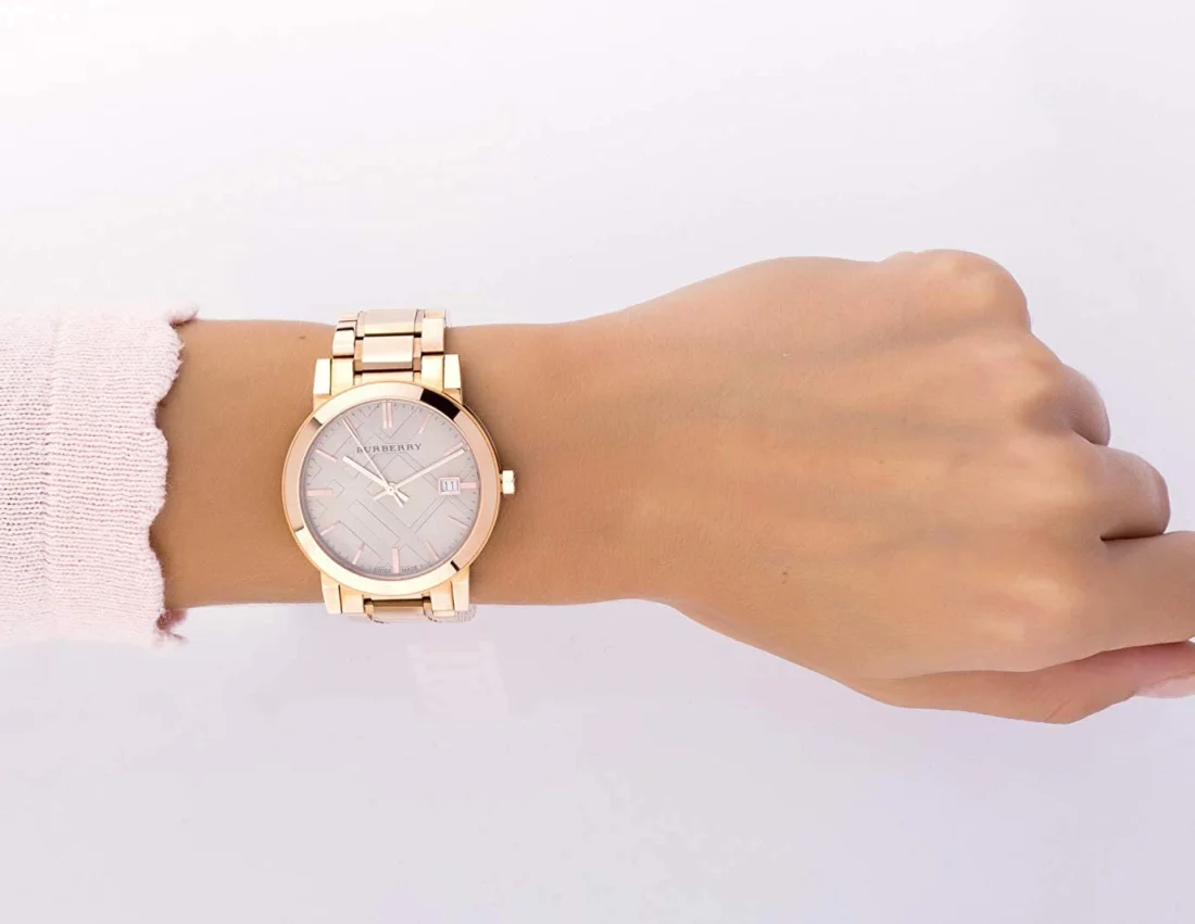 Montre Femme Burberry BU9034 City en Acier Or Rose, Cadran Blanc vue 4