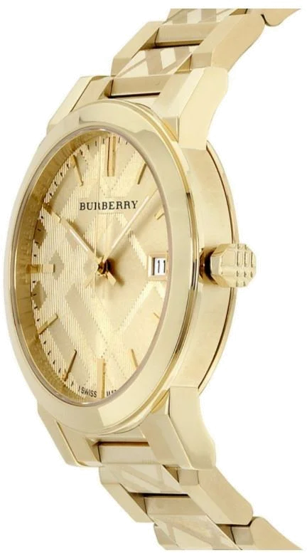 Montre Burberry BU9038 Acier Doré Cadran Check - Unisexe vue 2