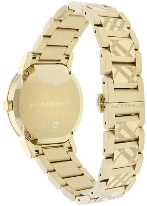 Montre Burberry BU9038 Acier Doré Cadran Check - Unisexe vue 3