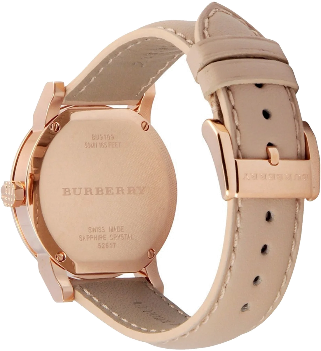 Montre Femme Burberry City BU9109 Cadran Tartan Acier Or & Cuir Beige vue 4