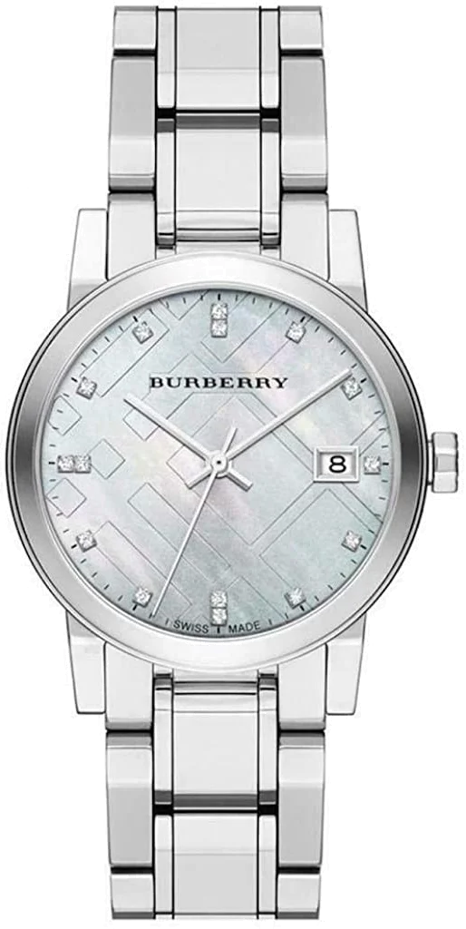 Montre Femme Burberry BU9125 The City en Acier, Cadran Nacre et Index Diamants
