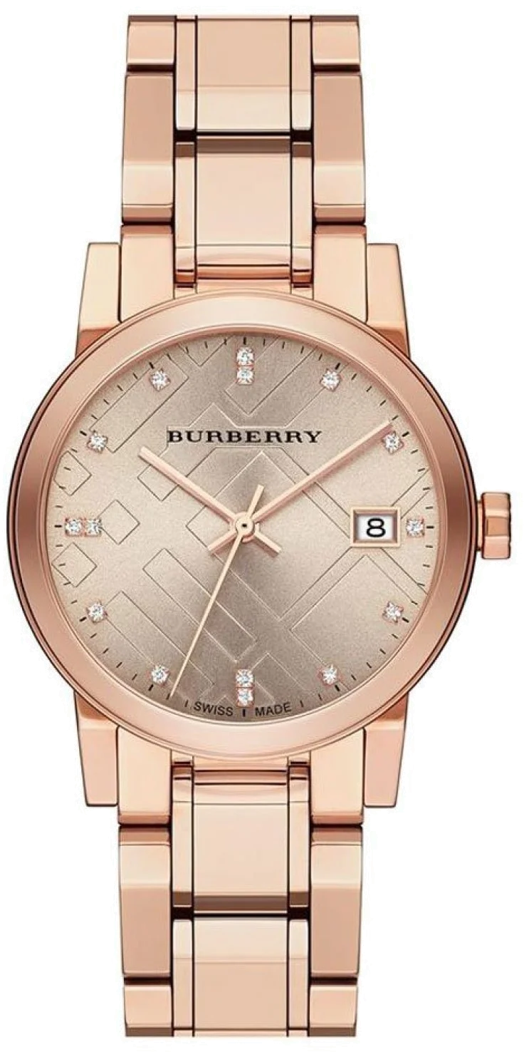Montre Femme Burberry BU9126 The City en Acier Or Rose avec Cadran à Cristaux