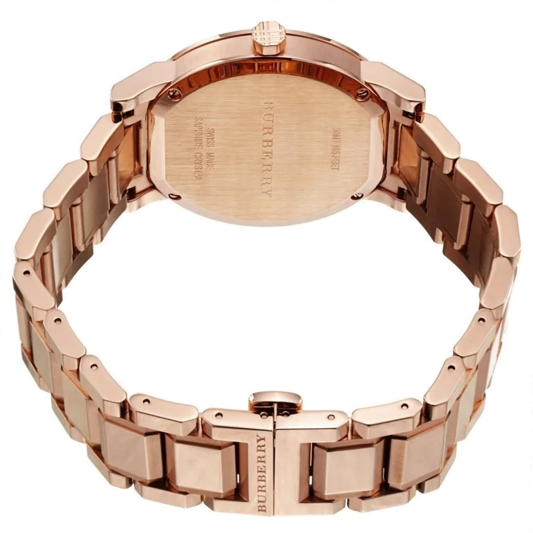 Montre Femme Burberry BU9126 The City en Acier Or Rose avec Cadran à Cristaux vue 3