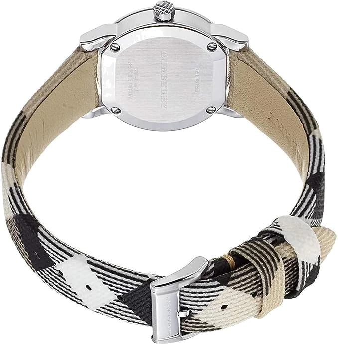 Montre Homme Burberry BU9357 Chronomètre Cadran Argent Bracelet Cuir Beige vue 2