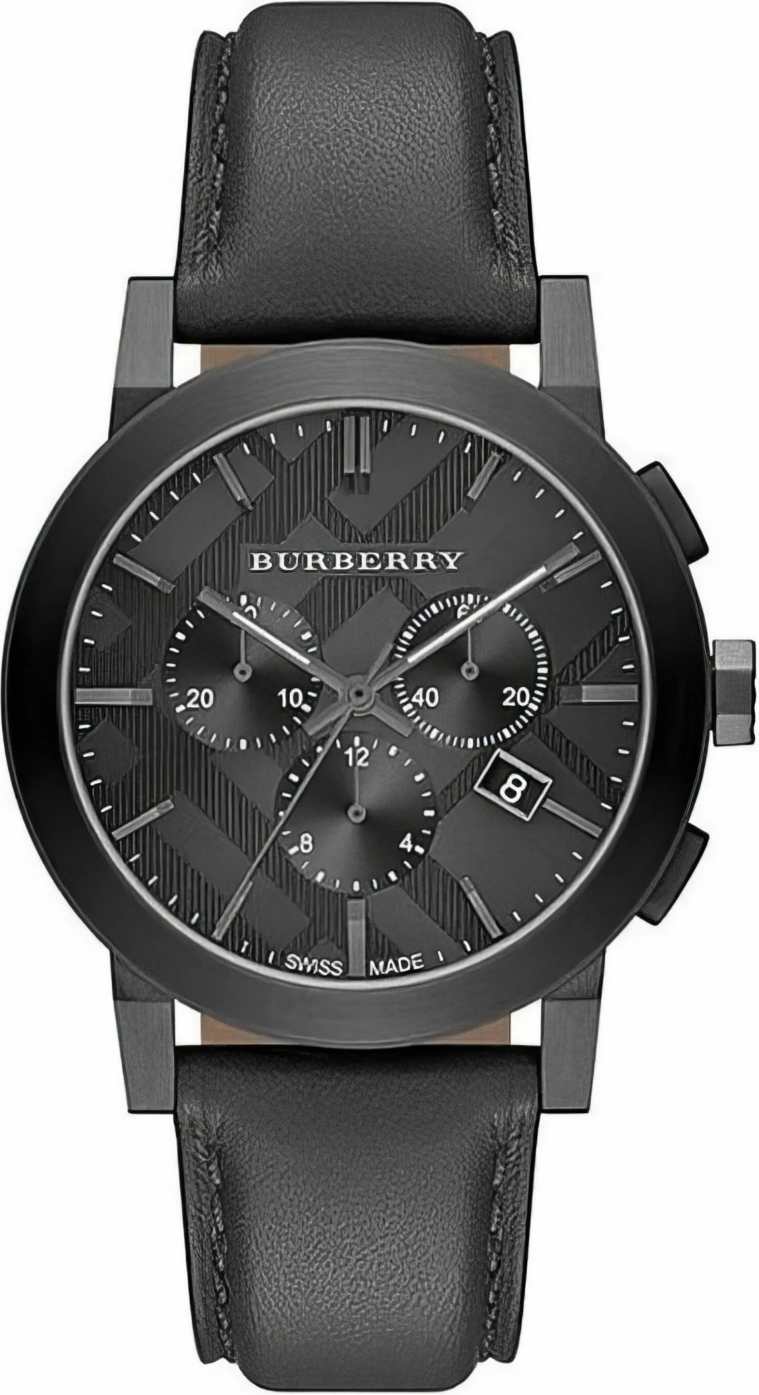 Montre Homme Burberry The City BU9364 Cadran Gris Cuir Noir