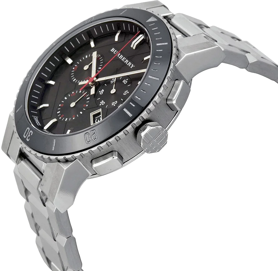 Montre Homme Burberry BU9380 Chronographe Sport Acier Inoxydable Cadran Noir vue 2