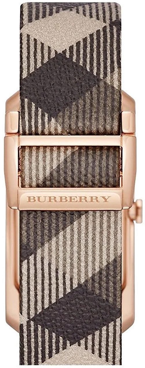 Montre Femme Burberry BU9408 Rectangulaire Cadran Or Rose Cuir Marron Swiss Made vue 2