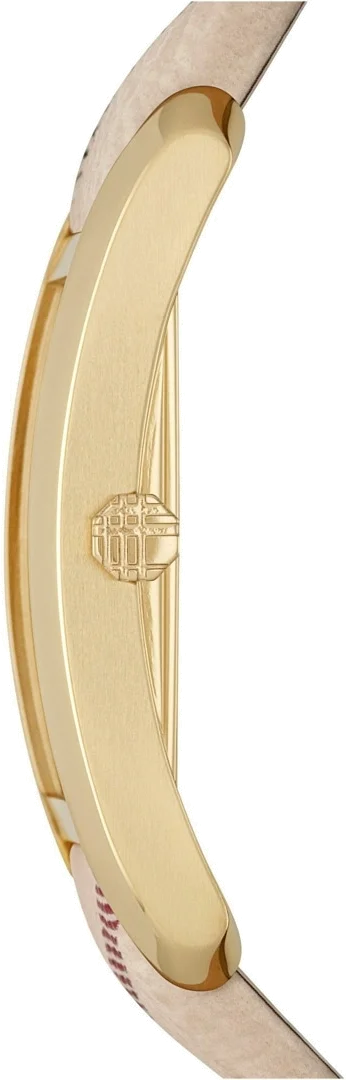 Montre Femme Burberry BU9509 Rectangulaire Dorée Bracelet Cuir Beige Check vue 2