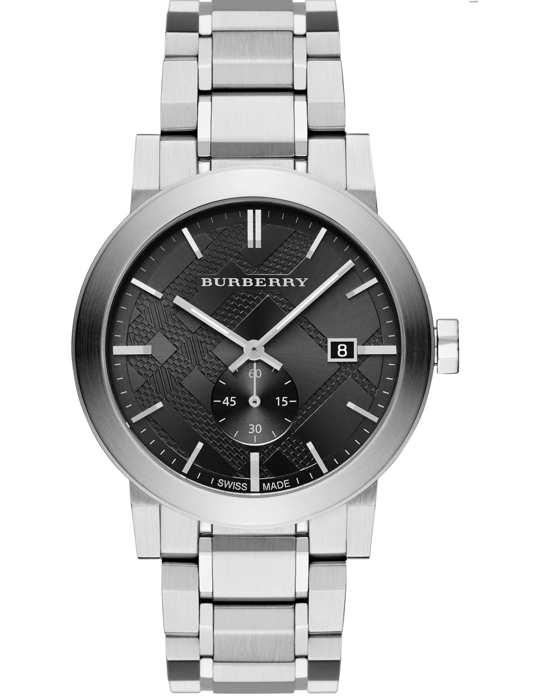 Montre Homme Burberry BU9901 Cadran Noir Acier Inoxydable Argent