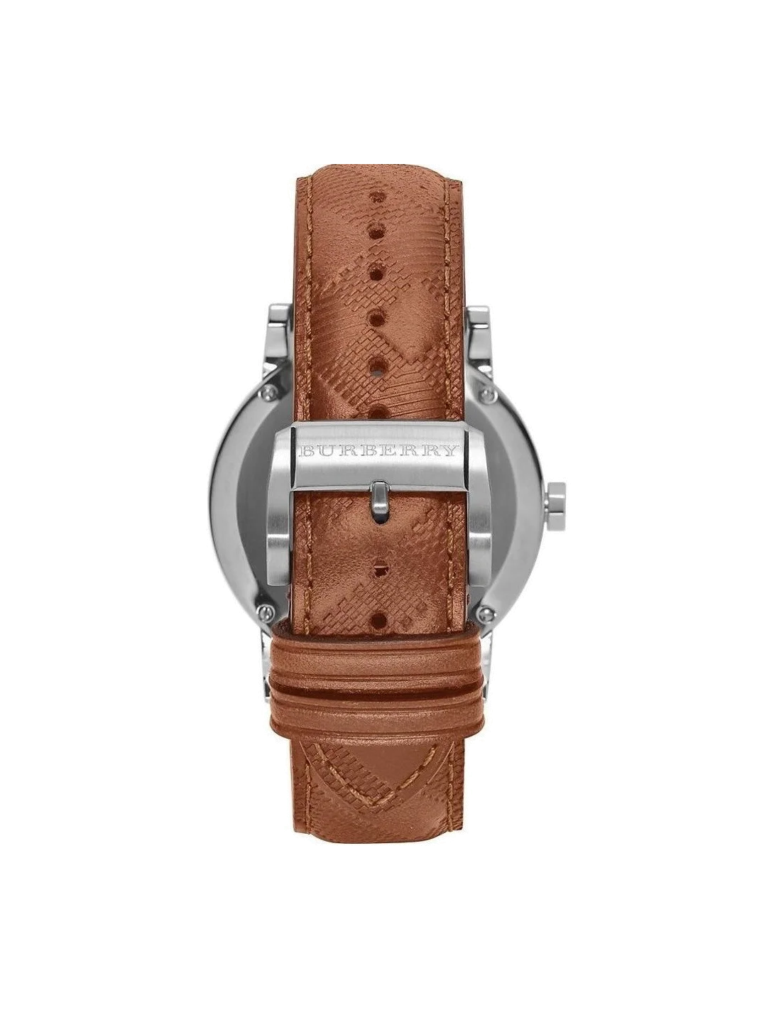 Montre Homme Burberry BU9904 Cadran Argent Bracelet Cuir Marron vue 2