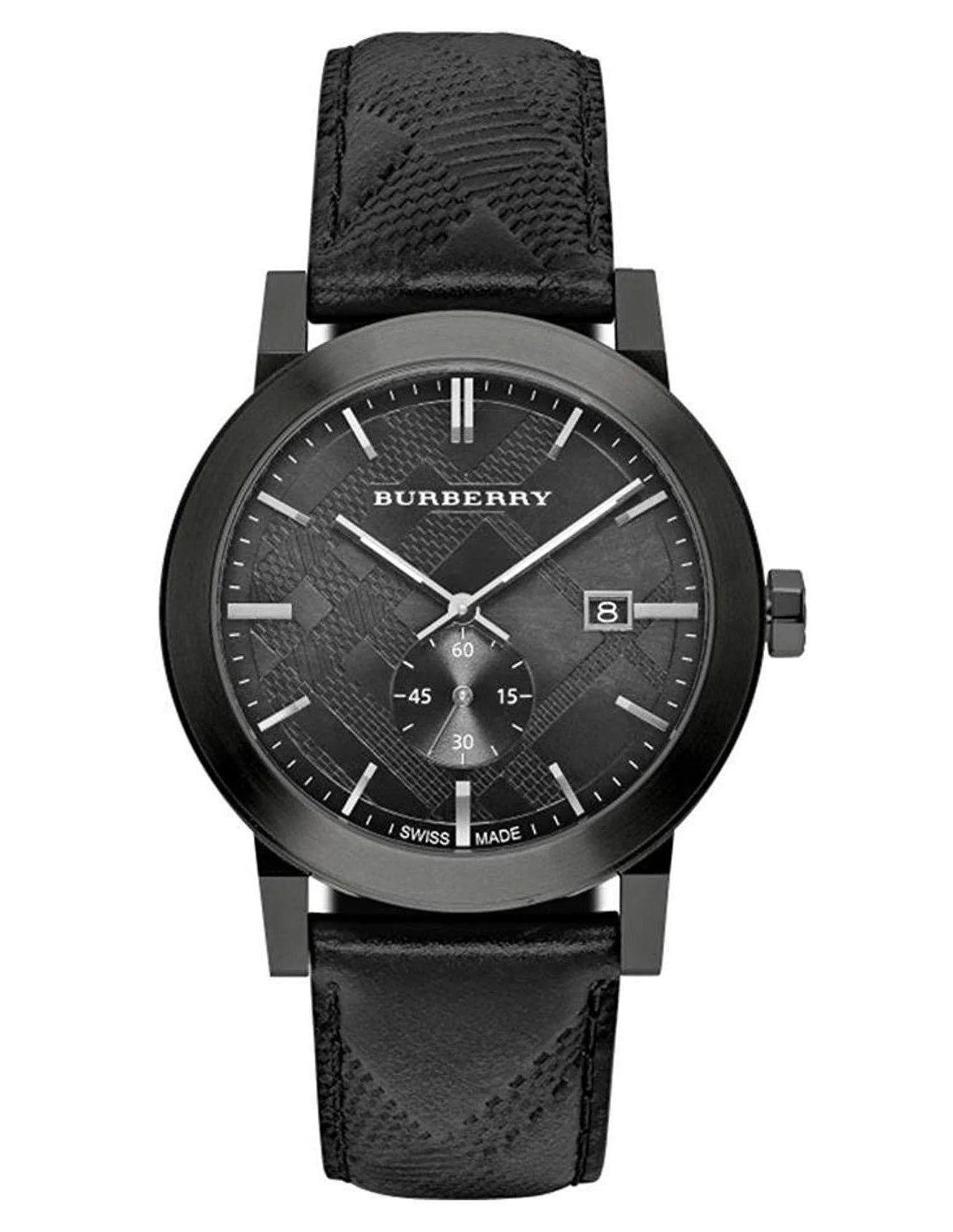 Montre Burberry BU9906 pour Homme, Cadran Noir, Bracelet Cuir Noir