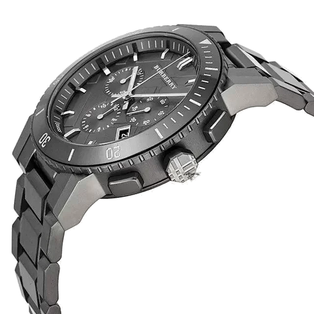 Montre Homme Burberry BU9381 Chronographe Sport en Acier Gris Swiss Made vue 3