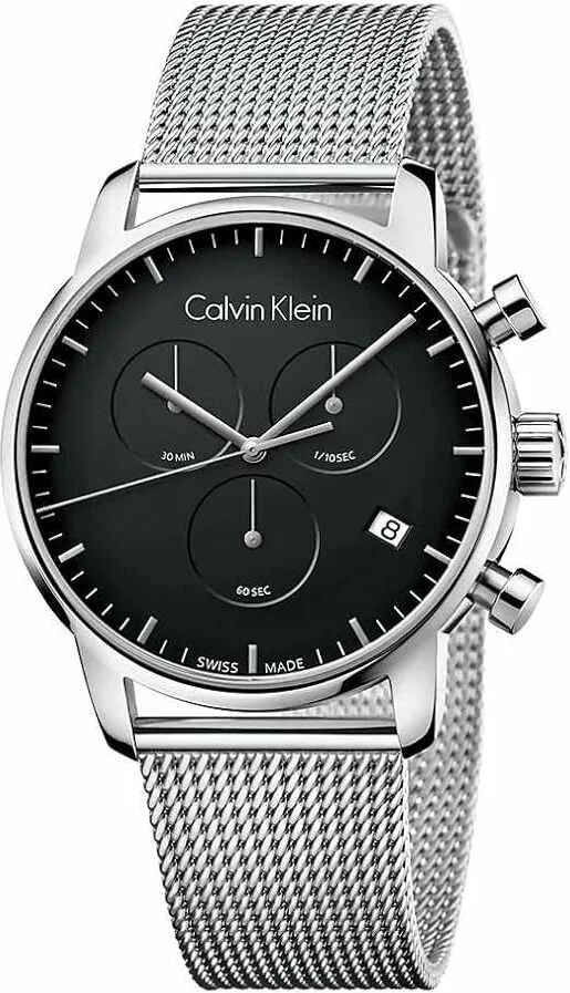 Montre Homme Calvin Klein K2G27121 Chronographe Acier Maille Milanaise Noir
