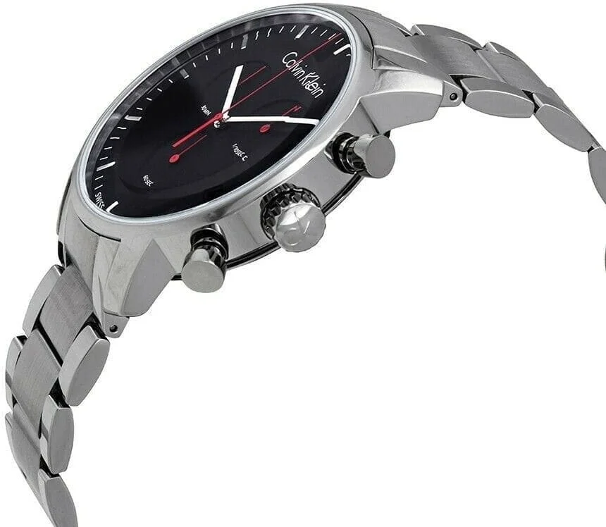 Montre Homme Calvin Klein City K2G27141, Boîtier Acier 43mm, Cadran Noir, Bracelet Acier vue 4