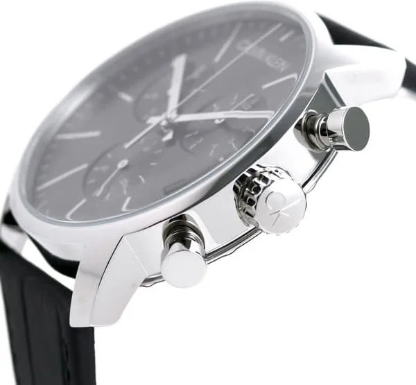 Montre Homme Calvin Klein K2G271C3 Chronomètre Cadran Noir Bracelet Cuir vue 2