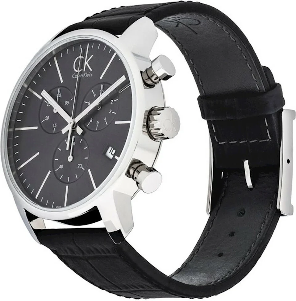 Montre Homme Calvin Klein K2G271C3 Chronomètre Cadran Noir Bracelet Cuir vue 3