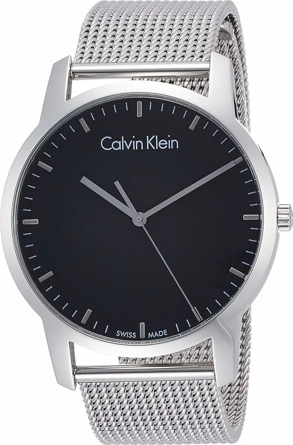 Montre Homme Calvin Klein K2G2G121 - Cadran Noir et Bracelet Maille Milanaise Argent