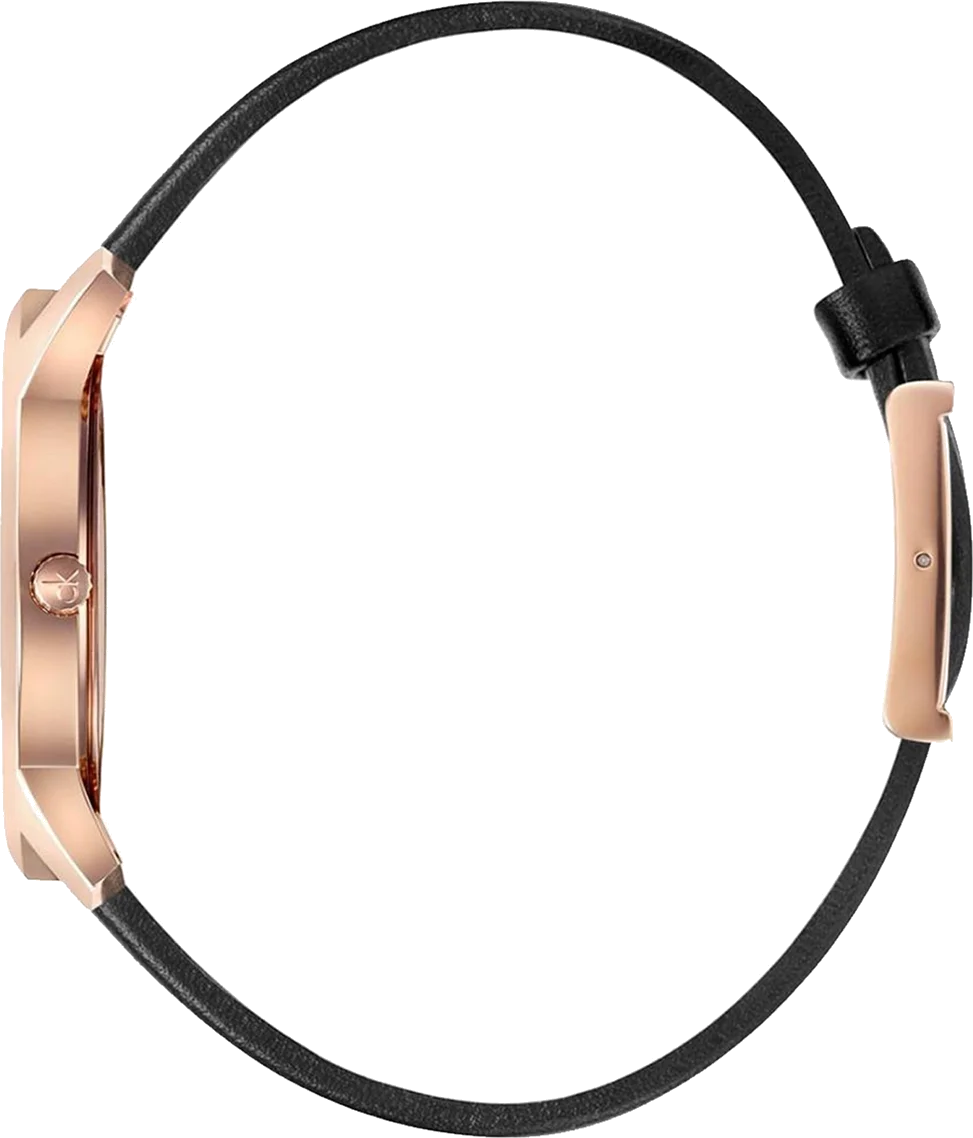 Montre Homme Calvin Klein City K2G2G6CZ - Cadran Noir, Boîtier Or Rose, Bracelet Cuir vue 2