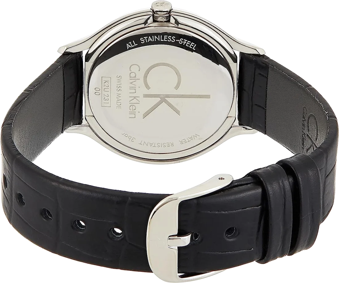 Montre Femme Calvin Klein Skirt K2U231C1 en Cuir Noir - Swiss Made vue 3