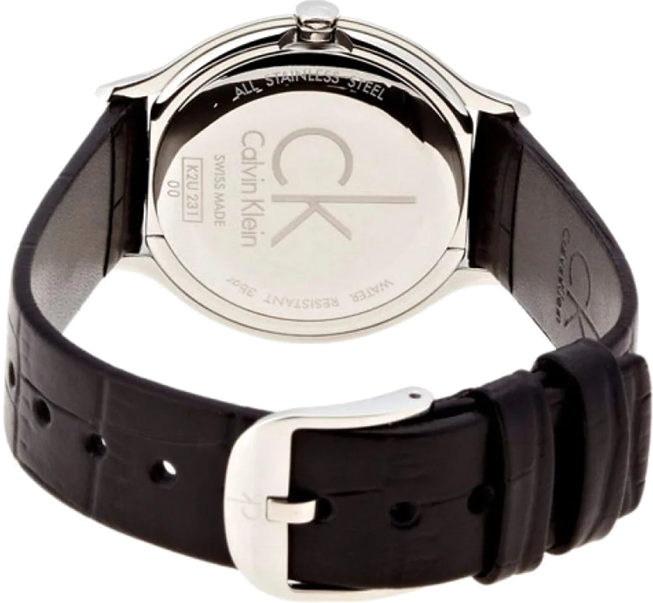 Montre Calvin Klein Skirt K2U231CS pour Femme - Cadran Noir, Bracelet Cuir Noir, Swiss Made vue 2