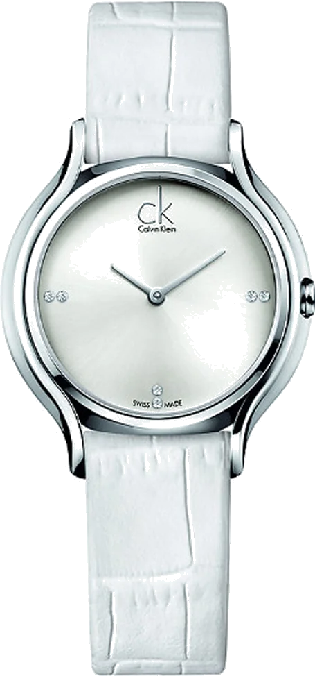 Montre Femme Calvin Klein Skirt K2U231KW en Cuir Blanc Swiss Made