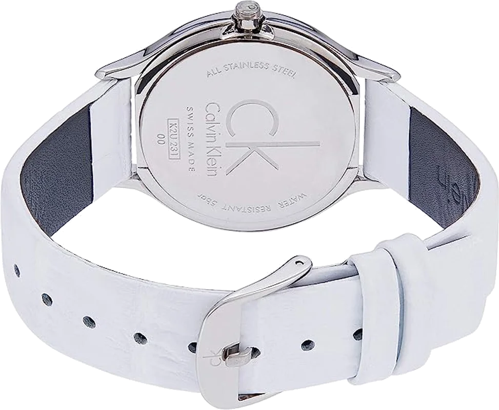 Montre Femme Calvin Klein Skirt K2U231KW en Cuir Blanc Swiss Made vue 3