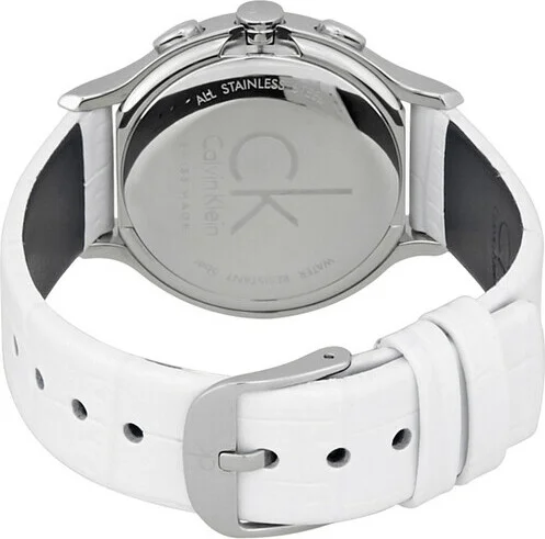 Montre Femme Calvin Klein K2U291L6 Chronomètre Cadran Argent Bracelet Acier Blanc vue 3