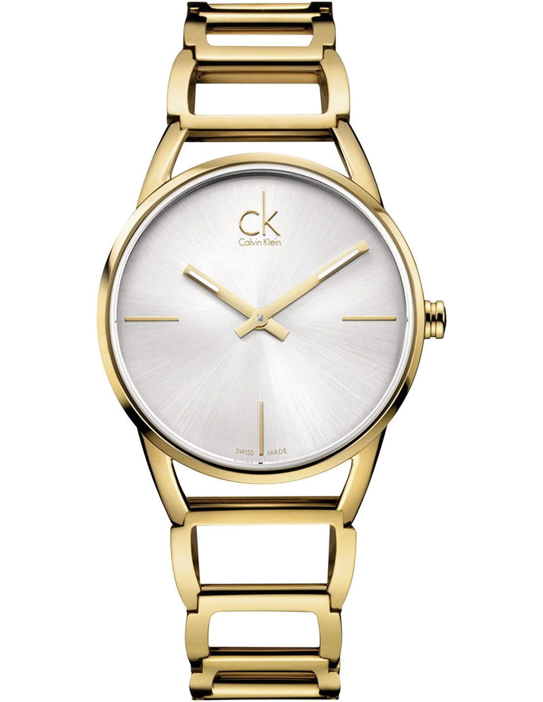 Montre Femme Calvin Klein K3G23526 en acier doré à bracelet jonc ajouré