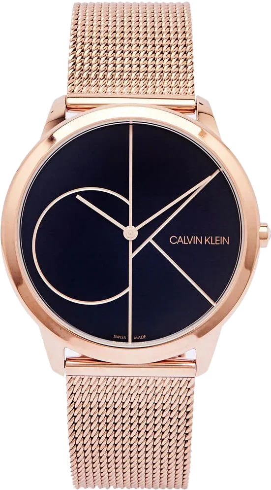 Montre Femme Calvin Klein K3M21621 Cadran Noir et Maille Milanaise Or Rose