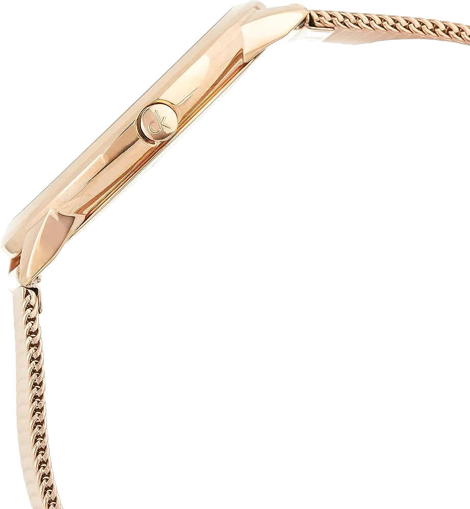 Montre Femme Calvin Klein K3M21621 Cadran Noir et Maille Milanaise Or Rose vue 2