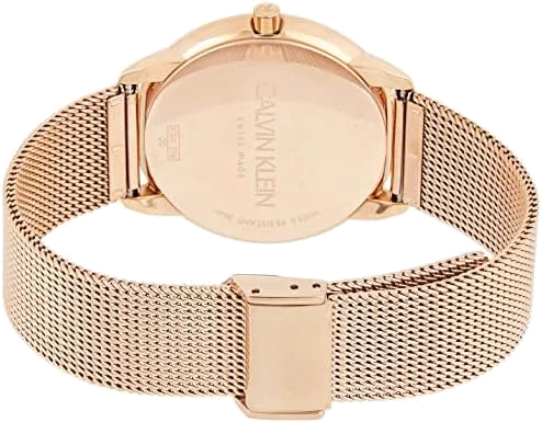 Montre Femme Calvin Klein K3M21621 Cadran Noir et Maille Milanaise Or Rose vue 3