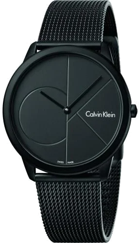 Montre Femme Calvin Klein Minimal K3M524B1 - Cadran et bracelet en acier noir maille milanaise