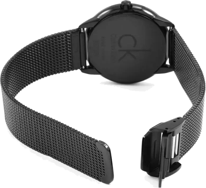 Montre Femme Calvin Klein Minimal K3M524B1 - Cadran et bracelet en acier noir maille milanaise vue 5