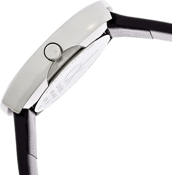 Montre Femme Calvin Klein K3N231C1 - Cadran Noir, Boîtier Argent, Bracelet Cuir vue 2