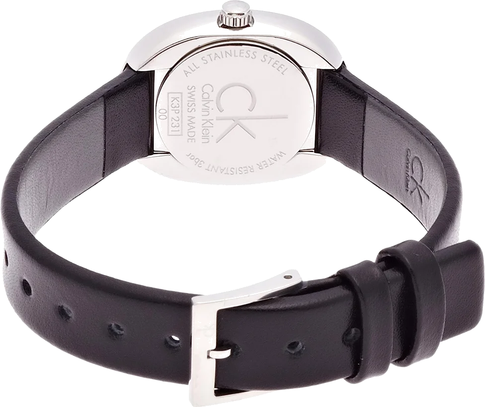 Montre Femme Calvin Klein Incentive K3P231C1, Cadran Noir Ovale, Bracelet Cuir Noir vue 3