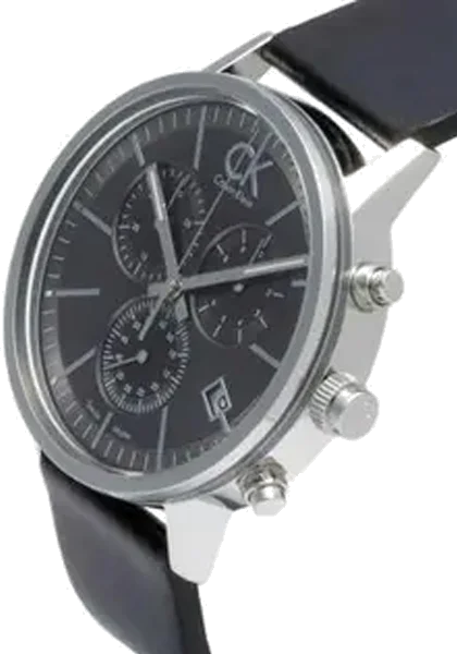 Montre Homme Calvin Klein K7627107 Chronographe Cuir Poli & Cadran Noir vue 2