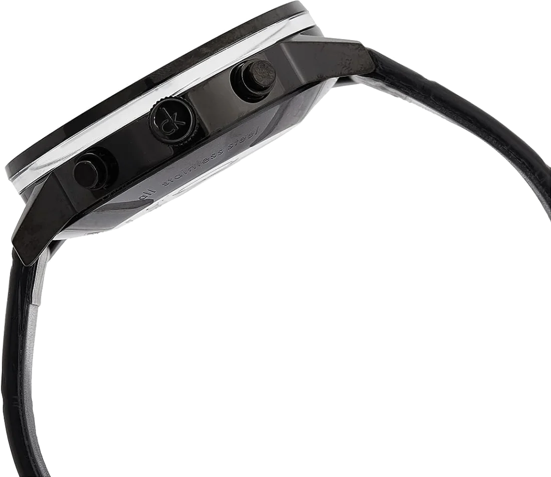 Montre Homme Calvin Klein K7627401 Chronographe Boîtier Noir Cadran 42mm Bracelet Cuir vue 2