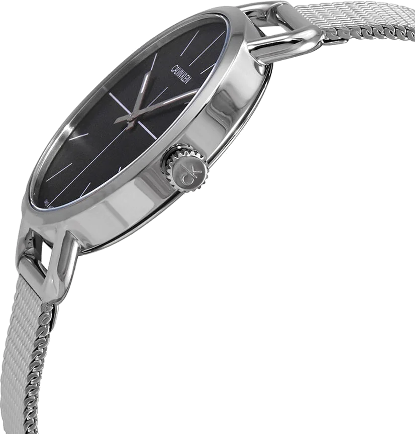 Montre Femme Calvin Klein Even K7B23121 Cadran Noir Maille Milanaise Argentée vue 2