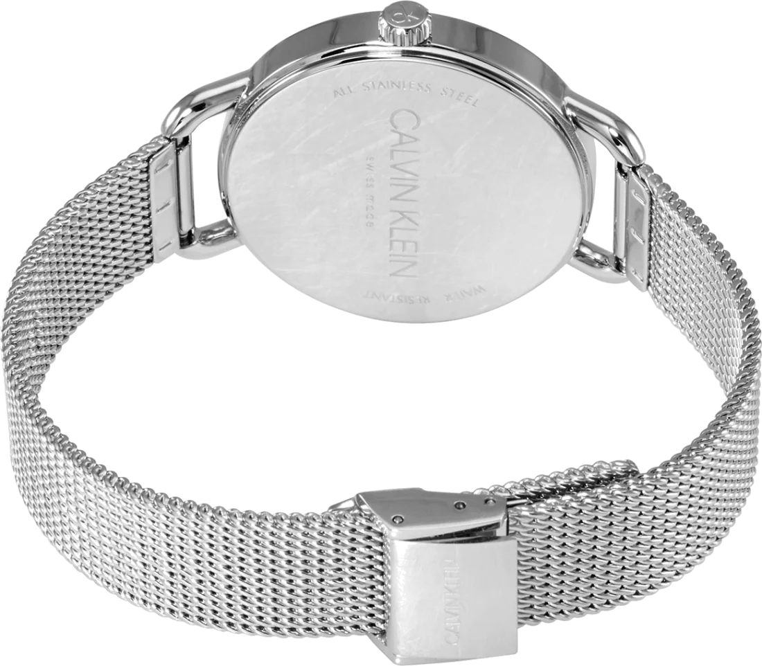 Montre Femme Calvin Klein Even K7B23121 Cadran Noir Maille Milanaise Argentée vue 3